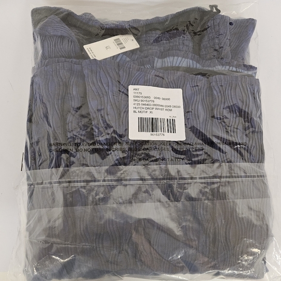 Hutch Anthropologie Sleeveless Drop Waist Square Neck Romper in Blue Motif NWT - Picture 13 of 16